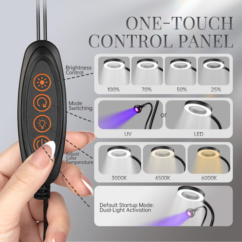 krofaue 360-degree gooseneck allows flexible positioning for precise nail work.
