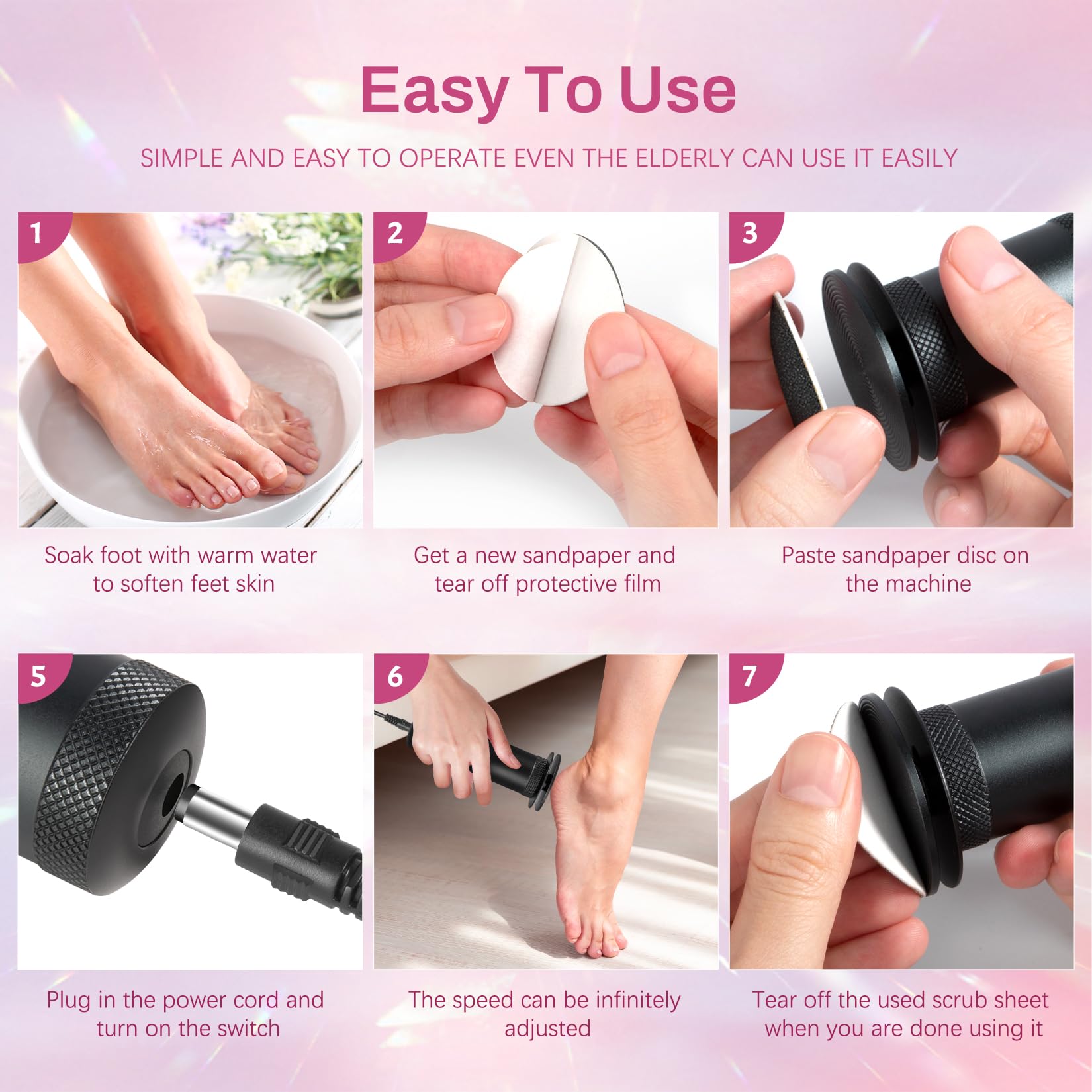 krofaue black foot file in sleek, modern look for daily care