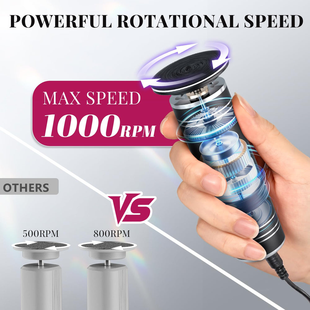 Krofaue electric foot file inside view highlights efficient at-home foot care