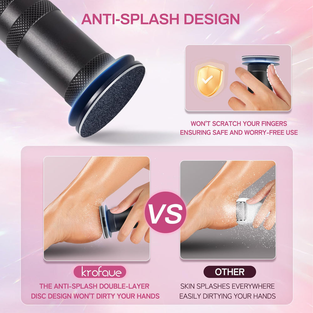 krofaue foot file adapter-powered design for easy at-home pedicures