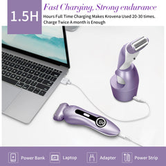 Krovena electric shaver IPX7 waterproof design for safe wet or dry use.