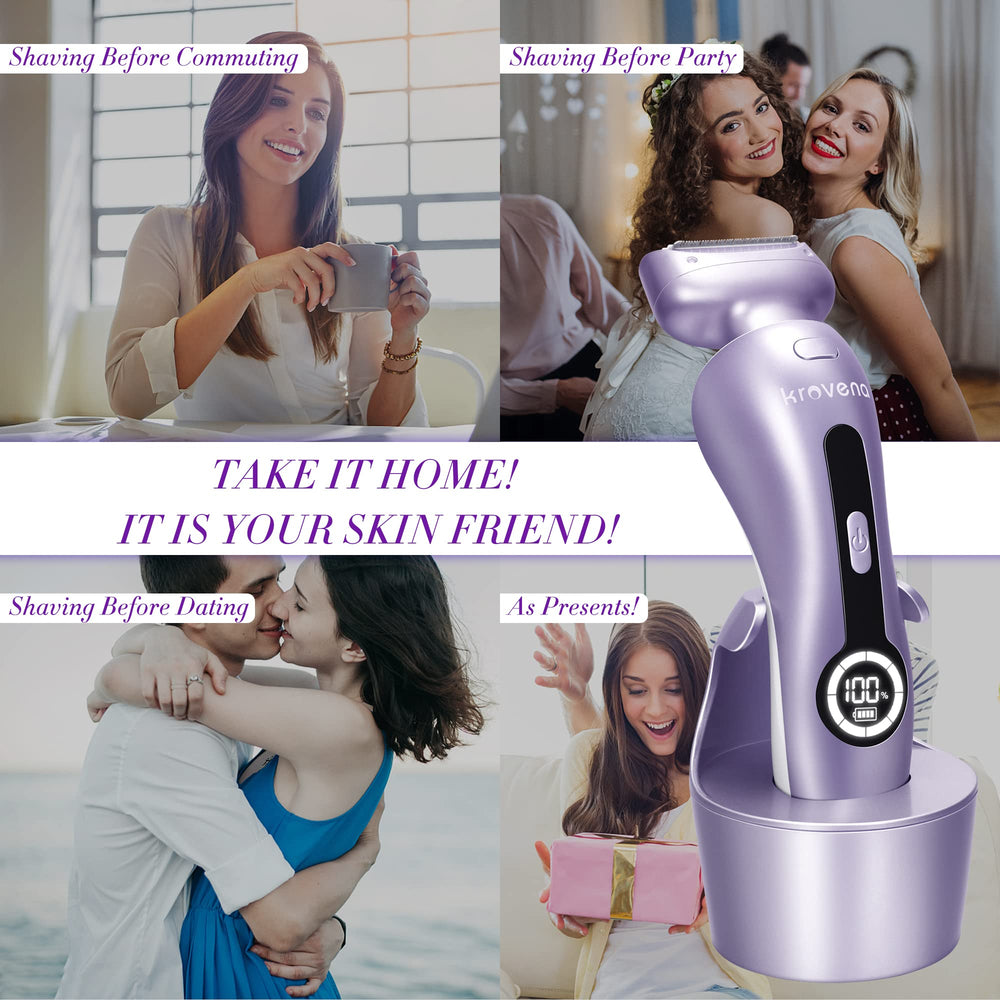 Krovena electric shaver three-in-one blades cover arms, legs, and bikini.