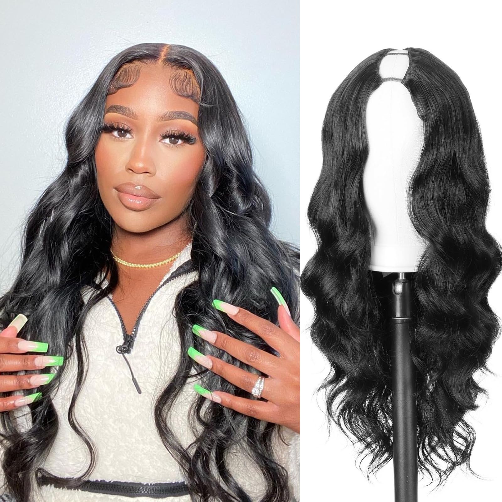 KRSI V Part Wig cap detail with breathable mesh for all-day comfort
