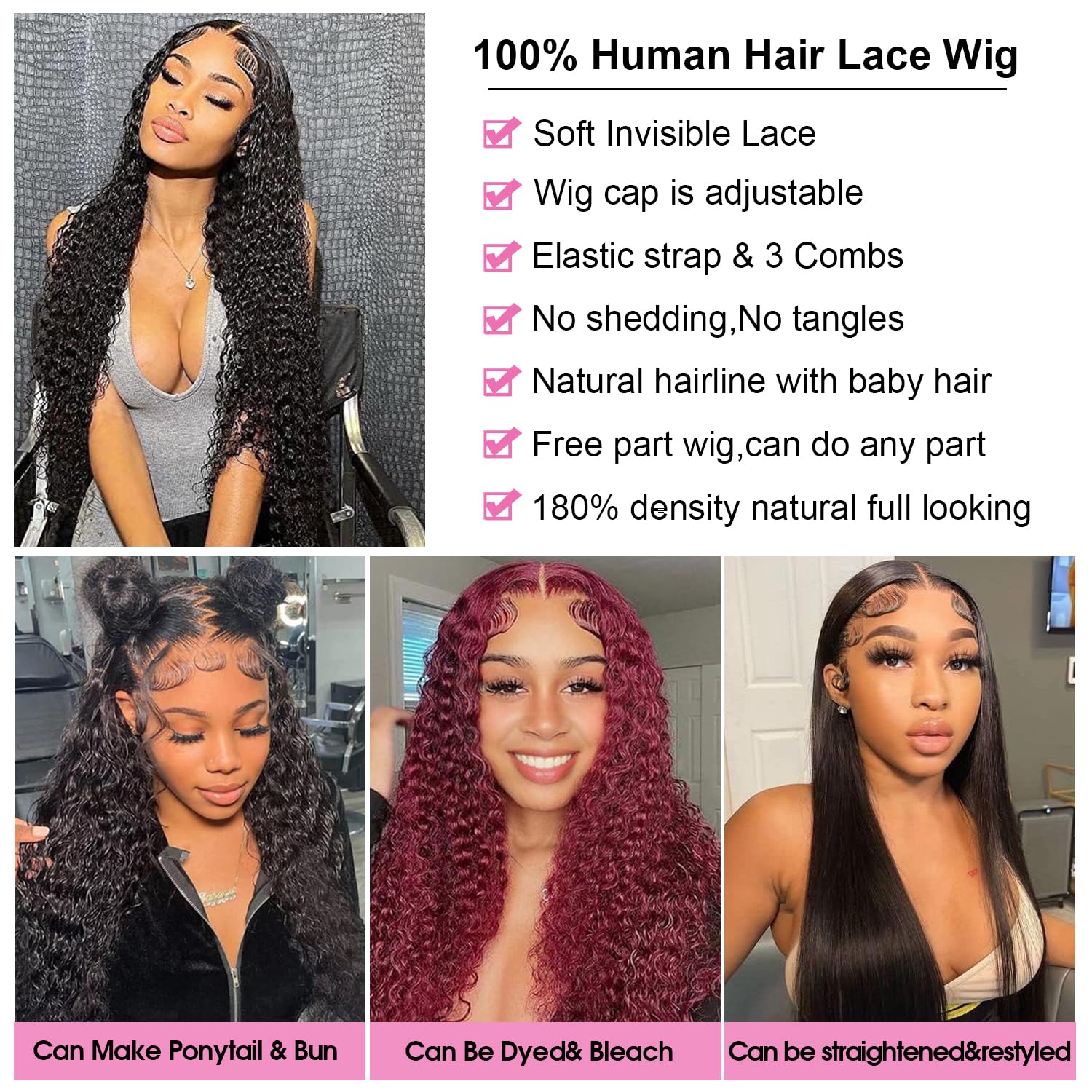 Ksflaae Water Wave wig with baby hair detail highlighting natural hairline transition