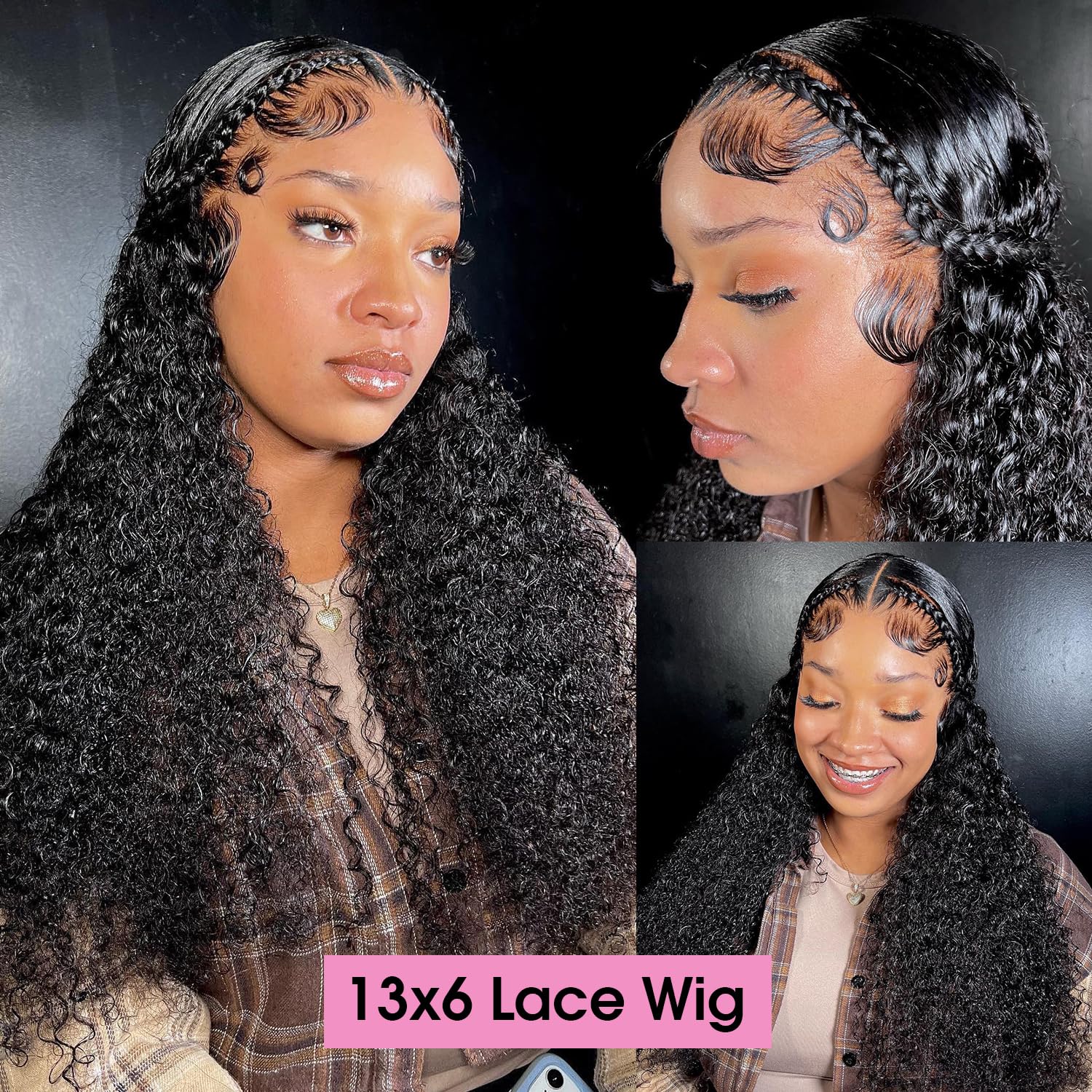 Ksflaae Water Wave wig HD transparent lace closeup for seamless scalp appearance
