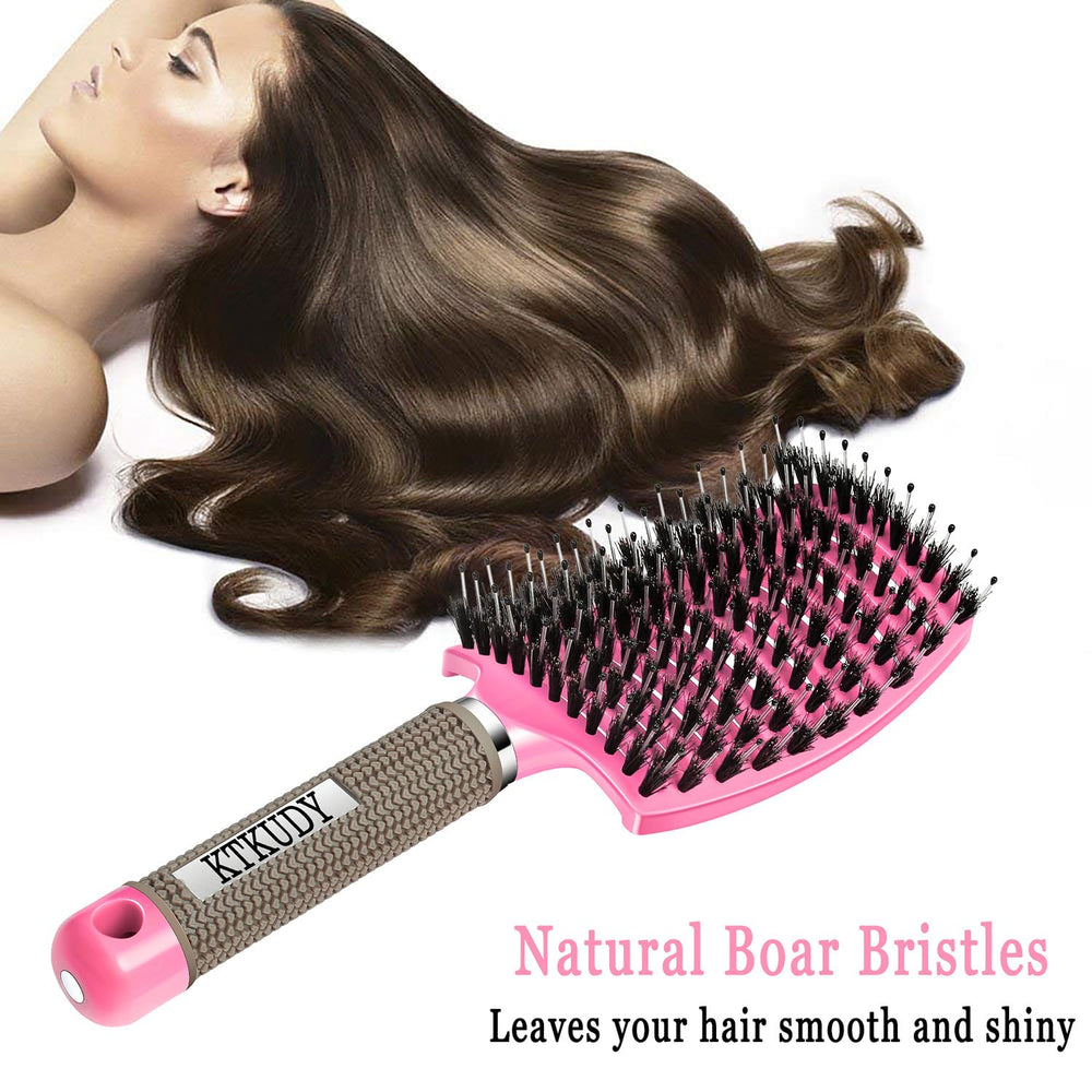 KTKUDY detangler brush used on wet or dry hair for versatile grooming