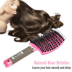 KTKUDY detangler brush used on wet or dry hair for versatile grooming