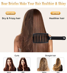 KTKUDY detangling brush curved vented design for fast airflow and drying.