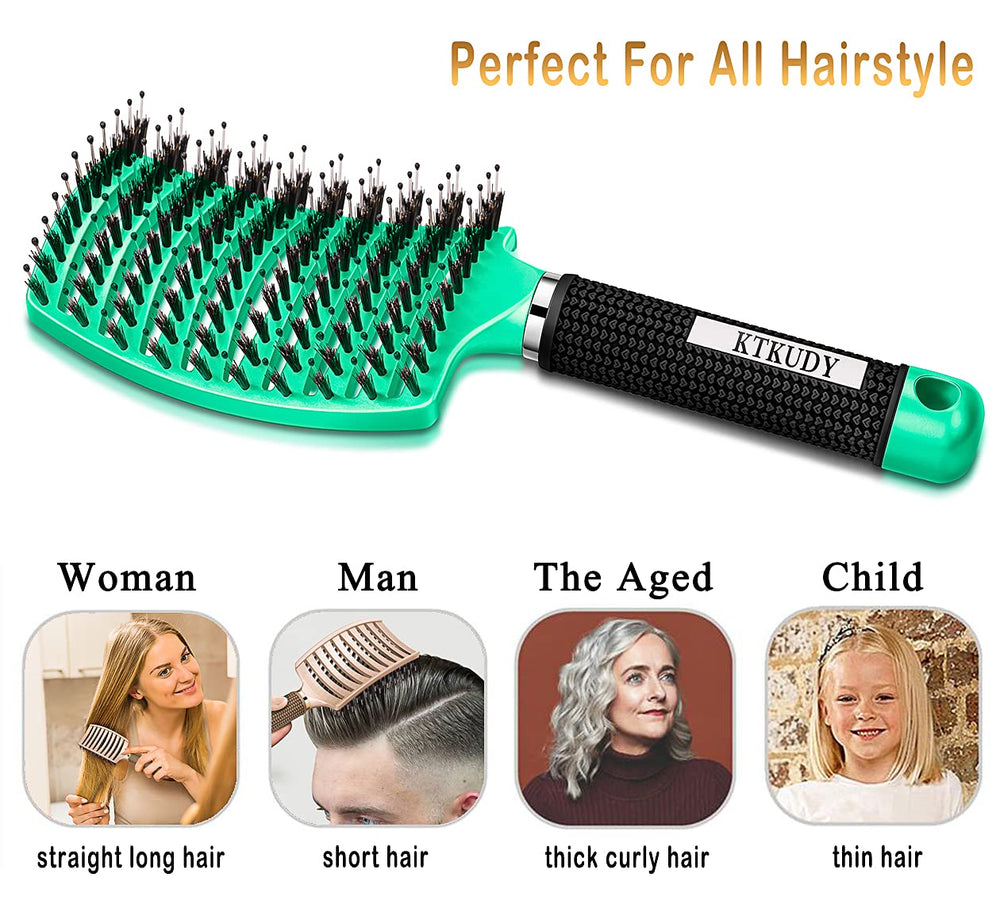 KTKUDY detangling brush used by kids and parents demonstrates kid-friendly design
