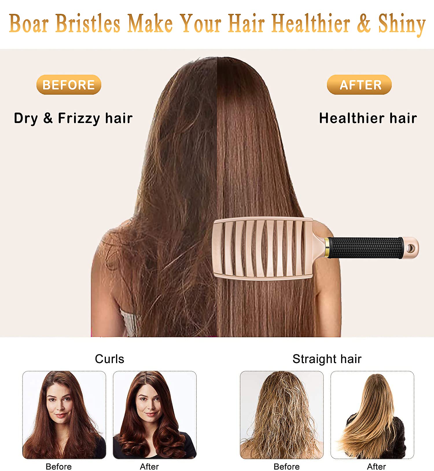 KTKUDY detangling brush vented design showing airflow for faster drying