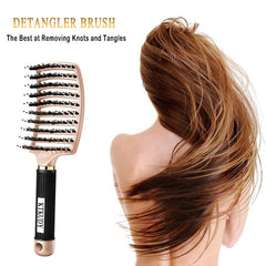 KTKUDY detangling brush used on wet or dry hair to prevent breakage