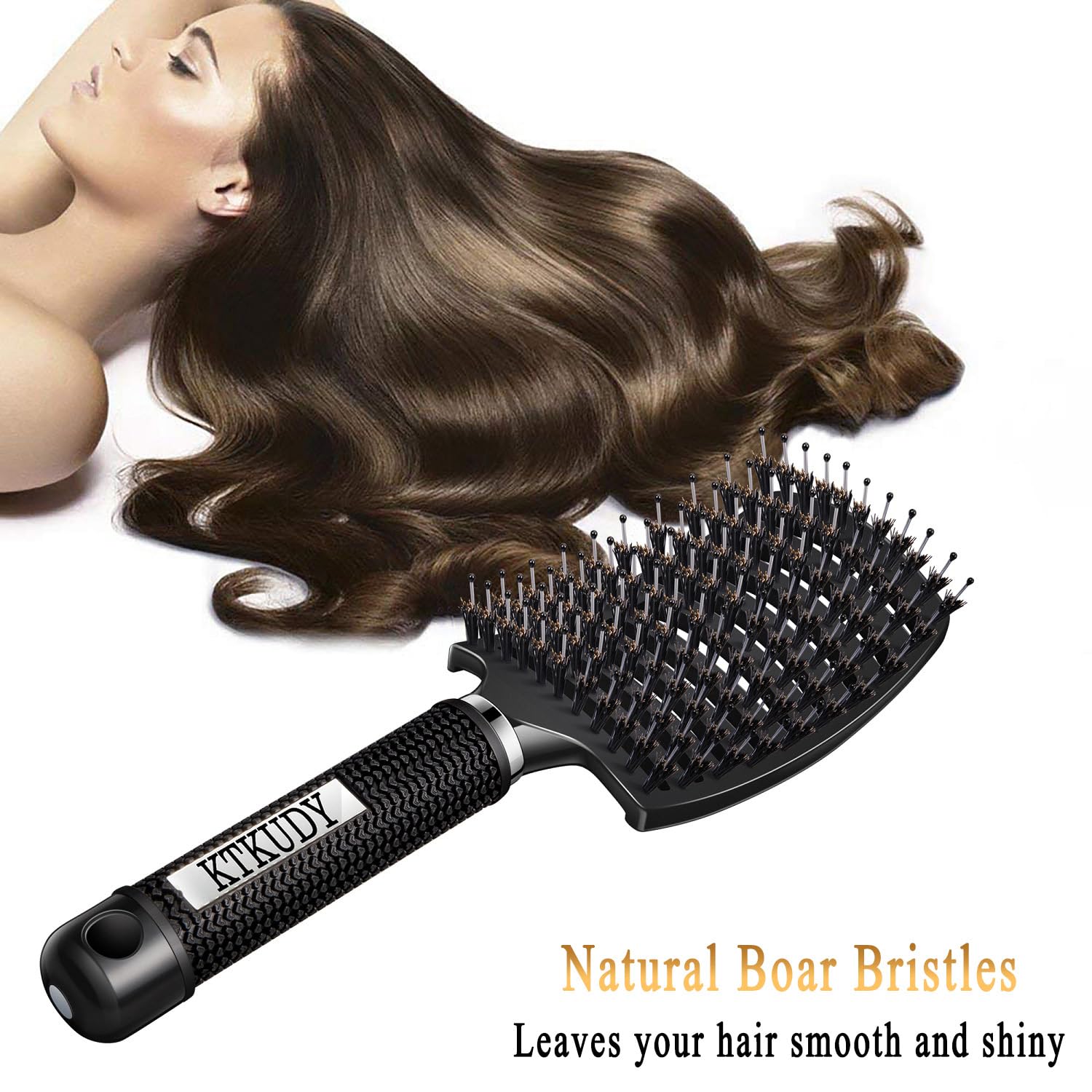 KTKUDY detangling brush wet hair use, gentle knots removal with minimal pulling