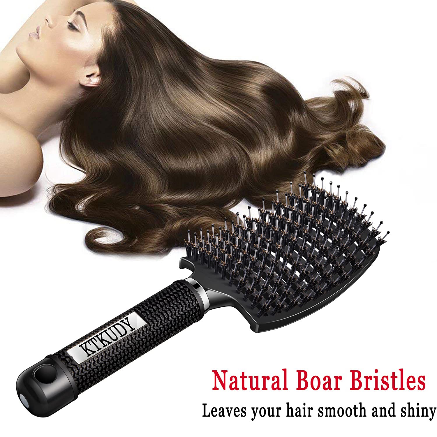 KTKUDY detangling brush used on wet hair for gentle detangling.