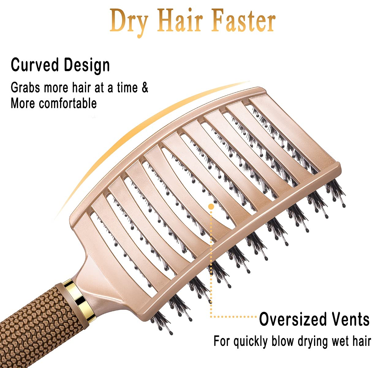 KTKUDY detangler brush leaves hair looking shiny, soft, and manageable.