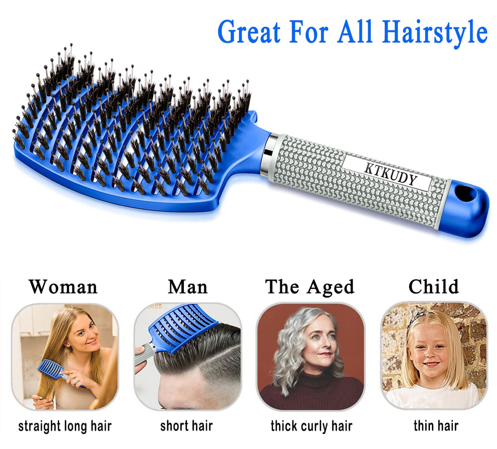KTKUDY hair brush adds natural shine by spreading scalp oils