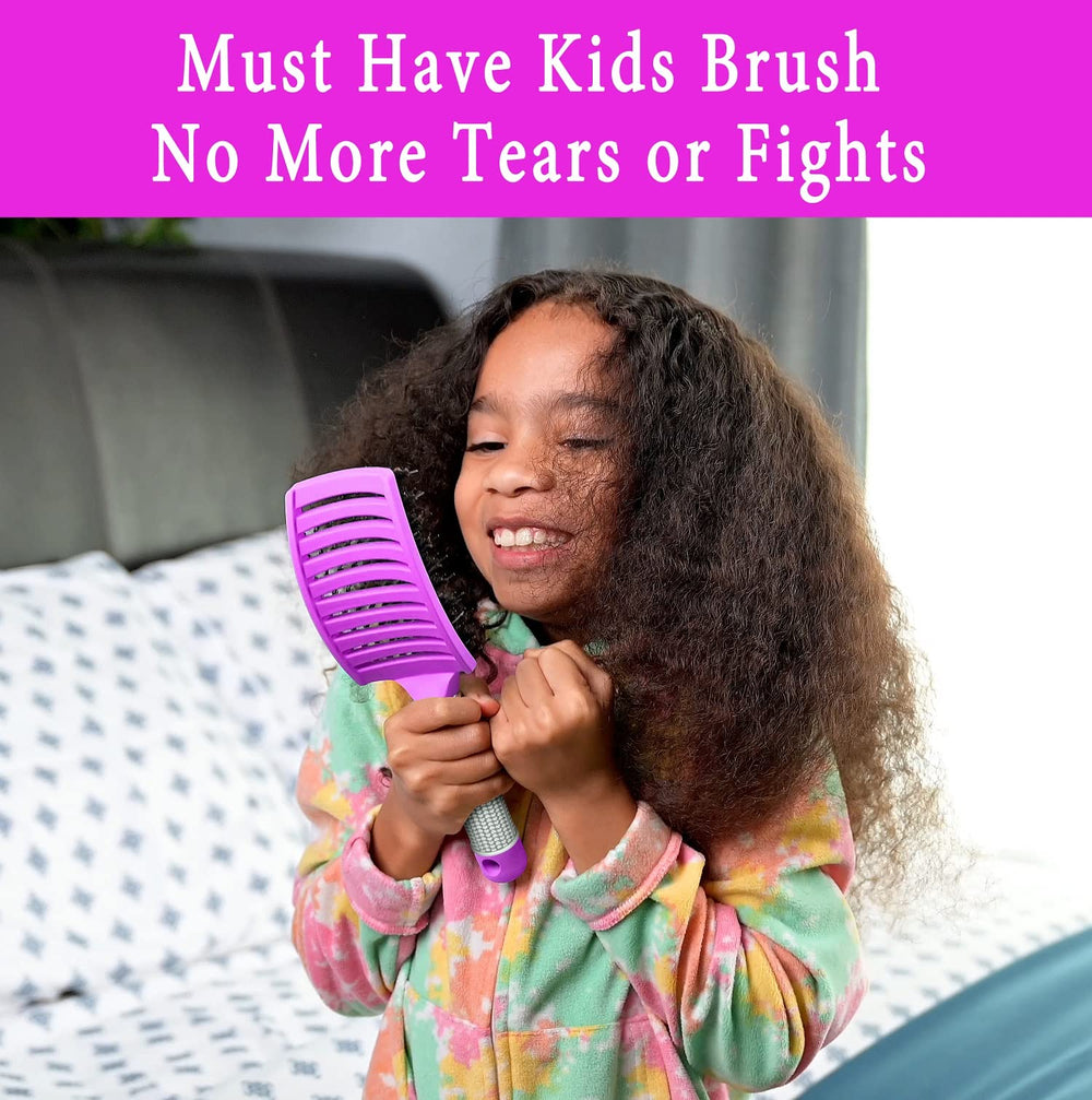 KTKUDY kids and adults hairbrush use demonstrates versatile tool for all ages.