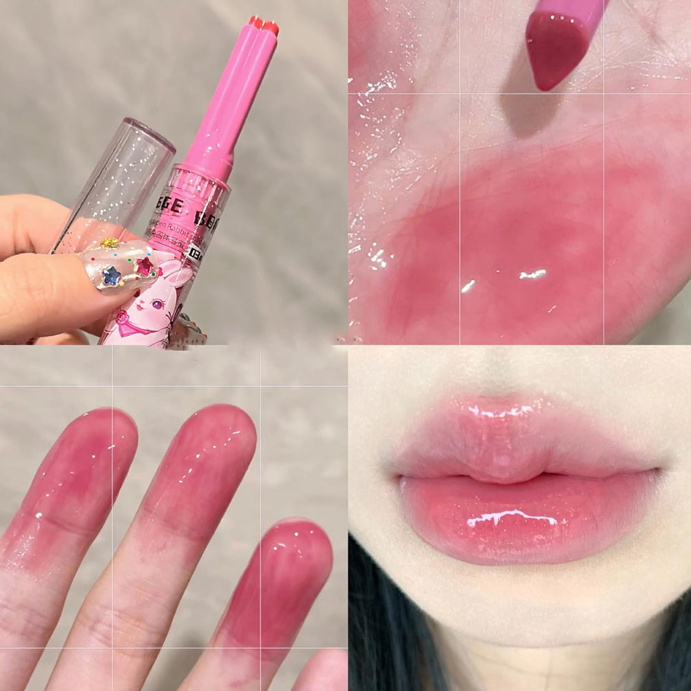 KTouler close up application lip tint demonstrates precise color application