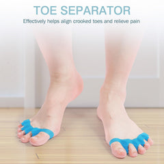 KTSAY toe spacers blue in use showing versatile wear during daily activities