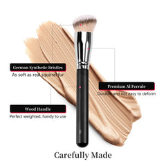 Kugge kabuki brush angled-top applies makeup evenly for quick blending.