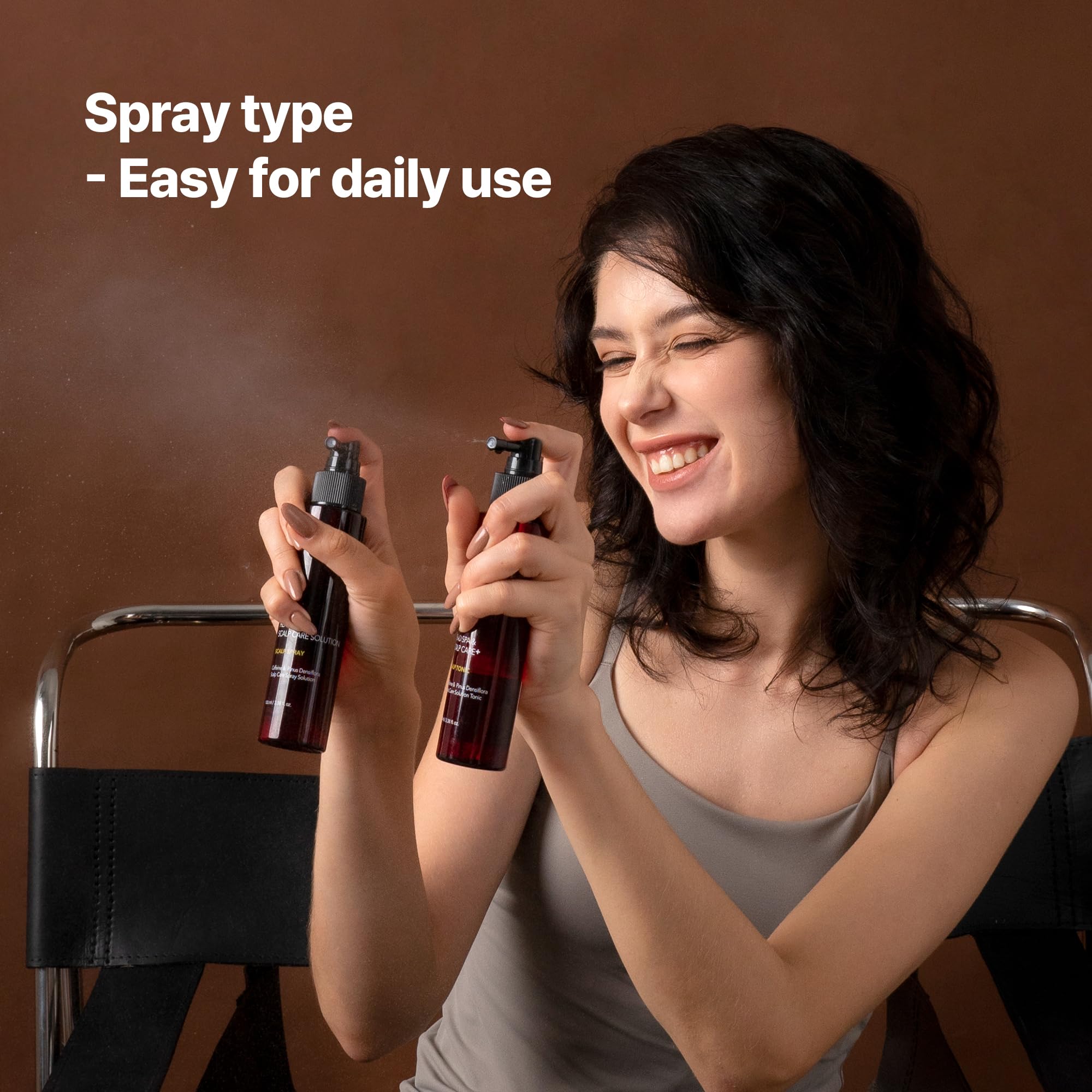 KUNDAL daily scalp care routine with caffeine tonic setup