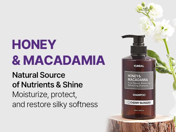 KUNDAL Honey & Macadamia Shampoo argan oil swirl conveys hair shine