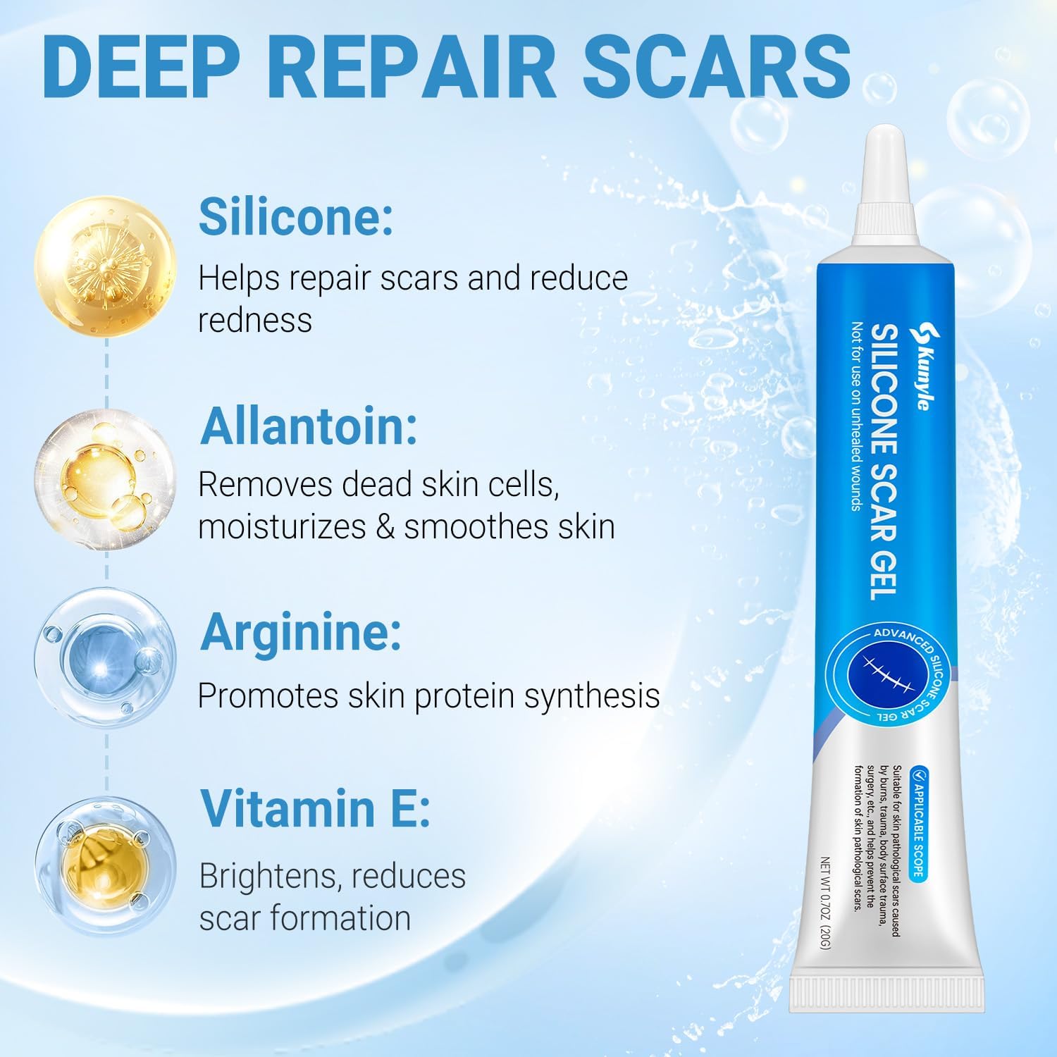 Kunyle scar gel for legs broad area scar treatment possibilities