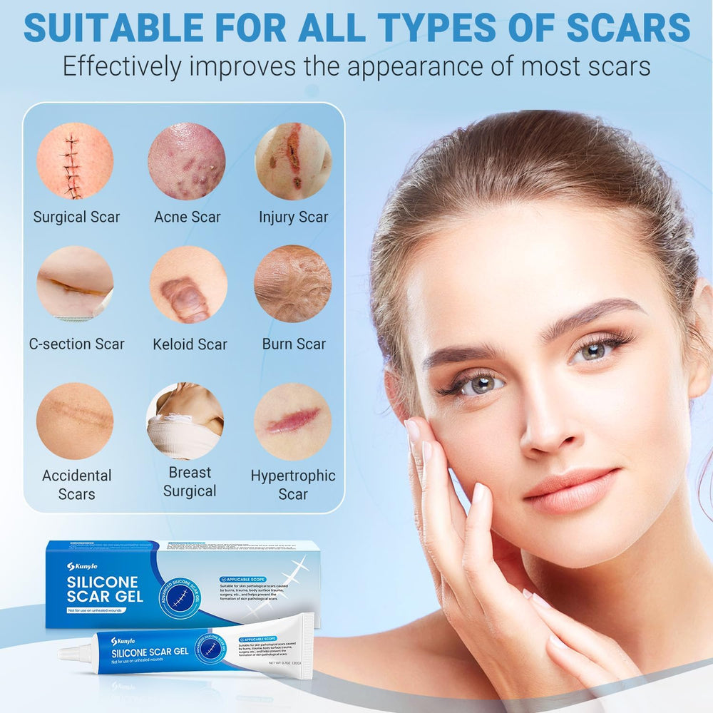 Kunyle scar gel on scar swatch shows color and size improvement over time