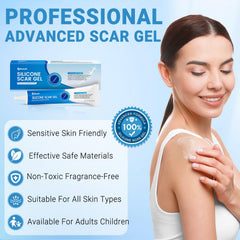 Kunyle silicone scar gel application demonstrating circular massage for scar refinement