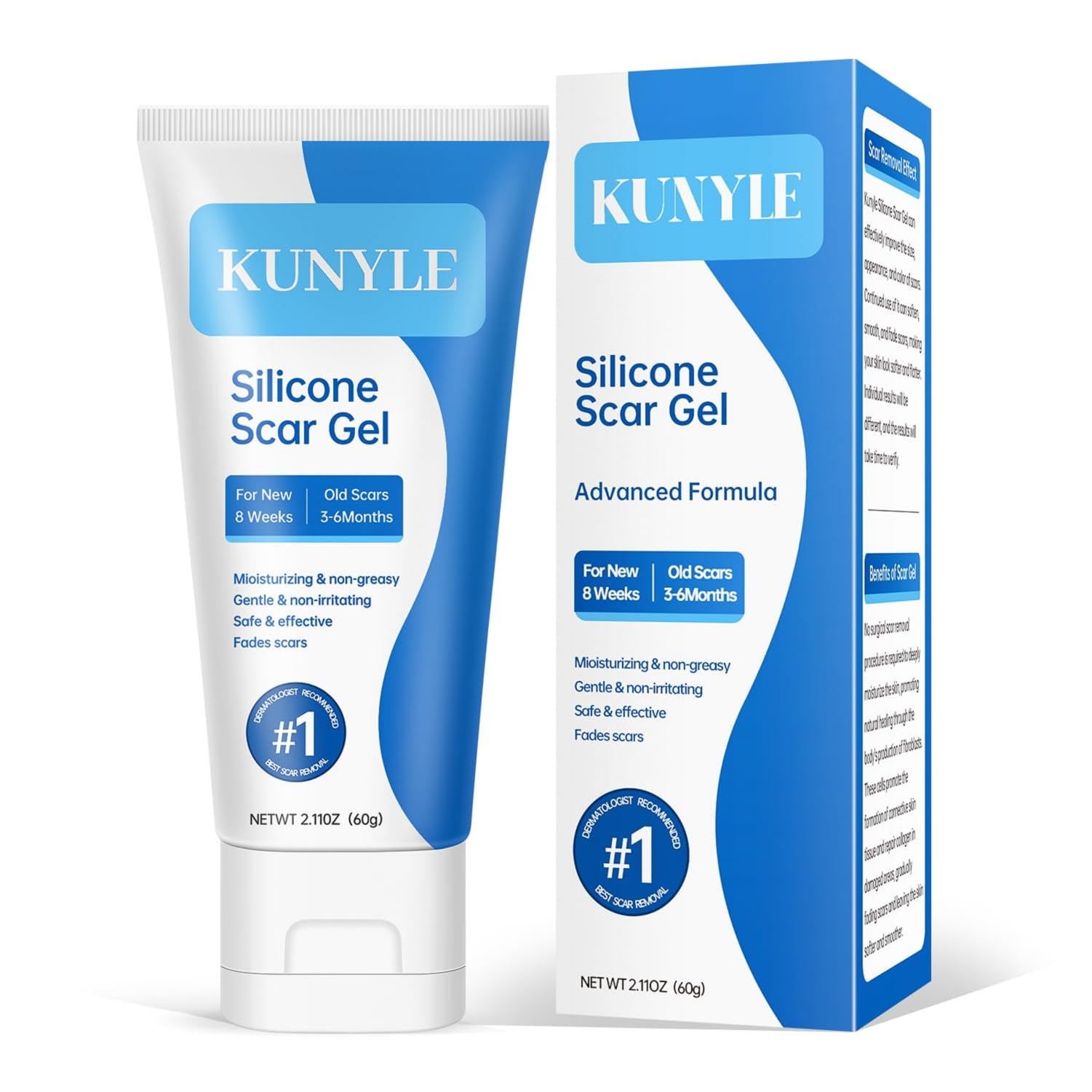 Kunyle silicone scar gel bottle ready for daily scar care