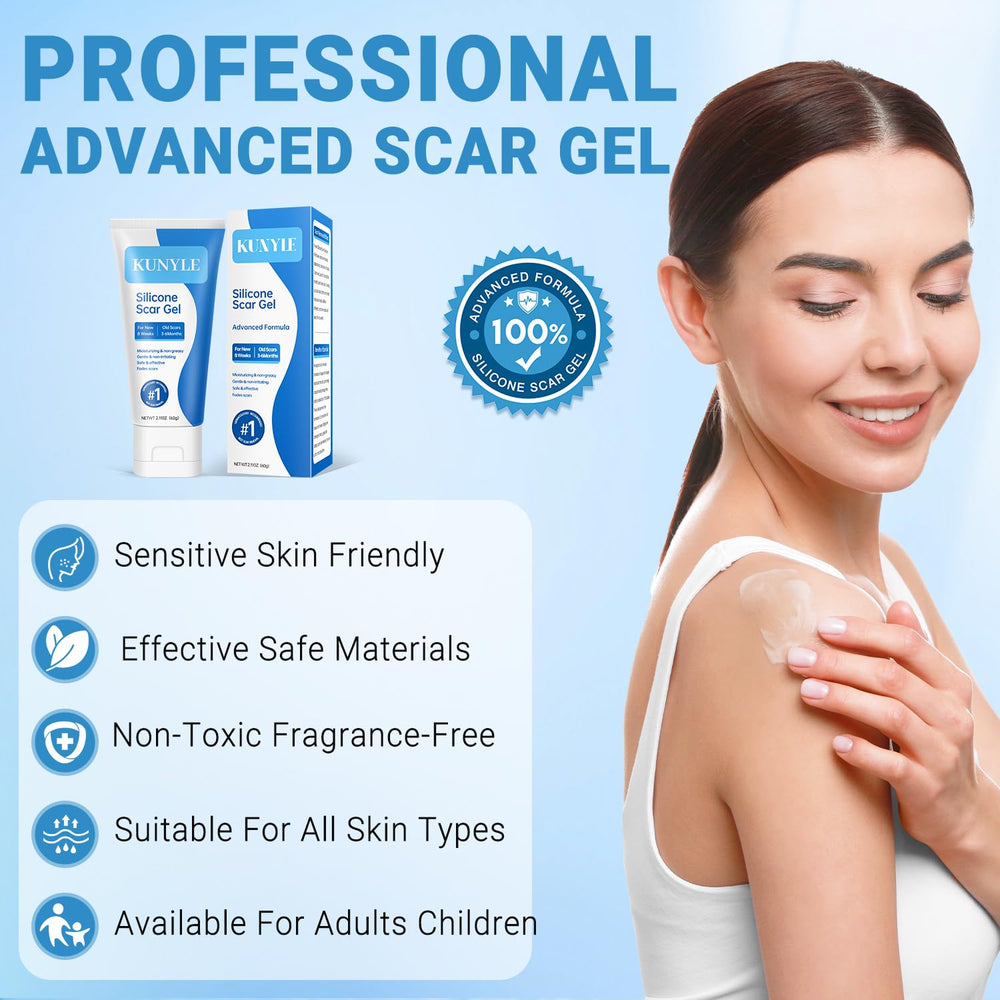 Kunyle silicone scar gel texture close-up shows non-greasy absorption