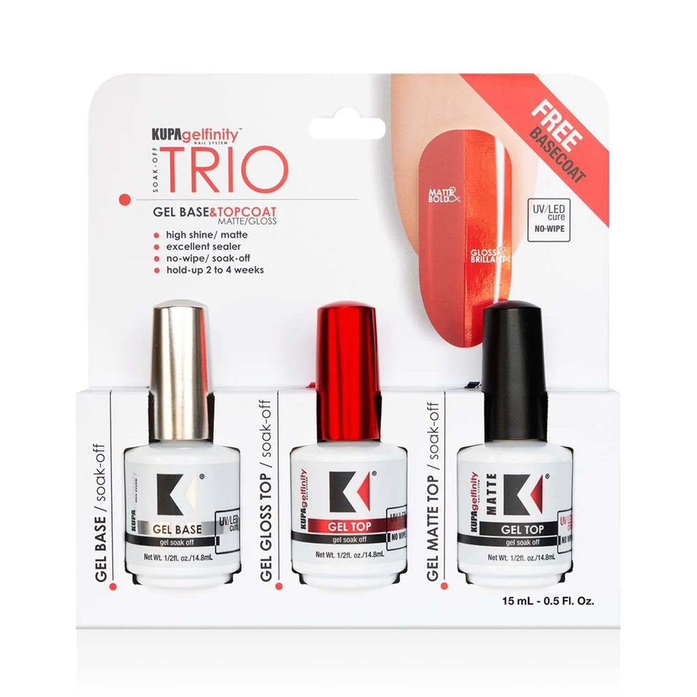 KUPA Gelfinity base coat bonds nails for durable adhesion.