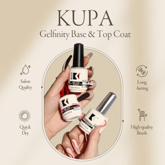 KUPA GelFinity topcoat brush application shows smooth, even coats for professional-looking nails.