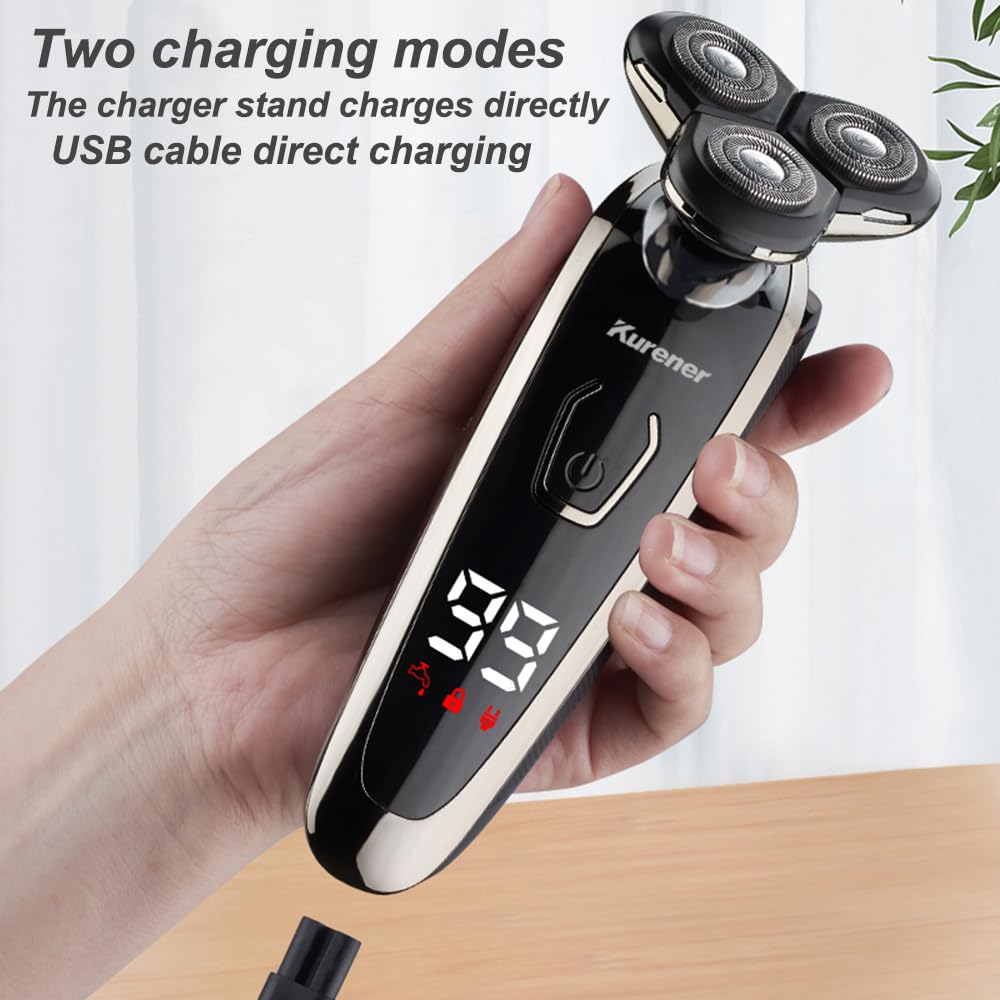 Kurener travel-ready razor with long-lasting battery for on-the-go grooming