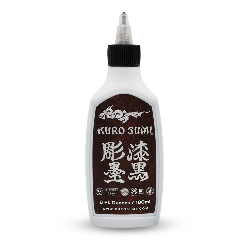 Kuro Sumi outlining black ink 6 oz bottle with smooth flow for crisp outlines.
