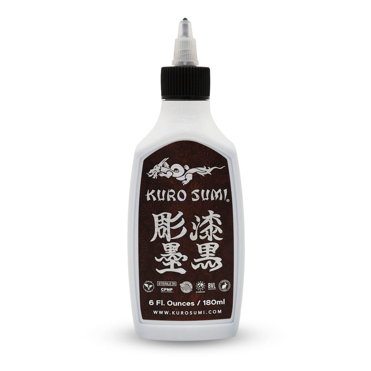 Kuro Sumi outlining black ink 6 oz bottle with smooth flow for crisp outlines.