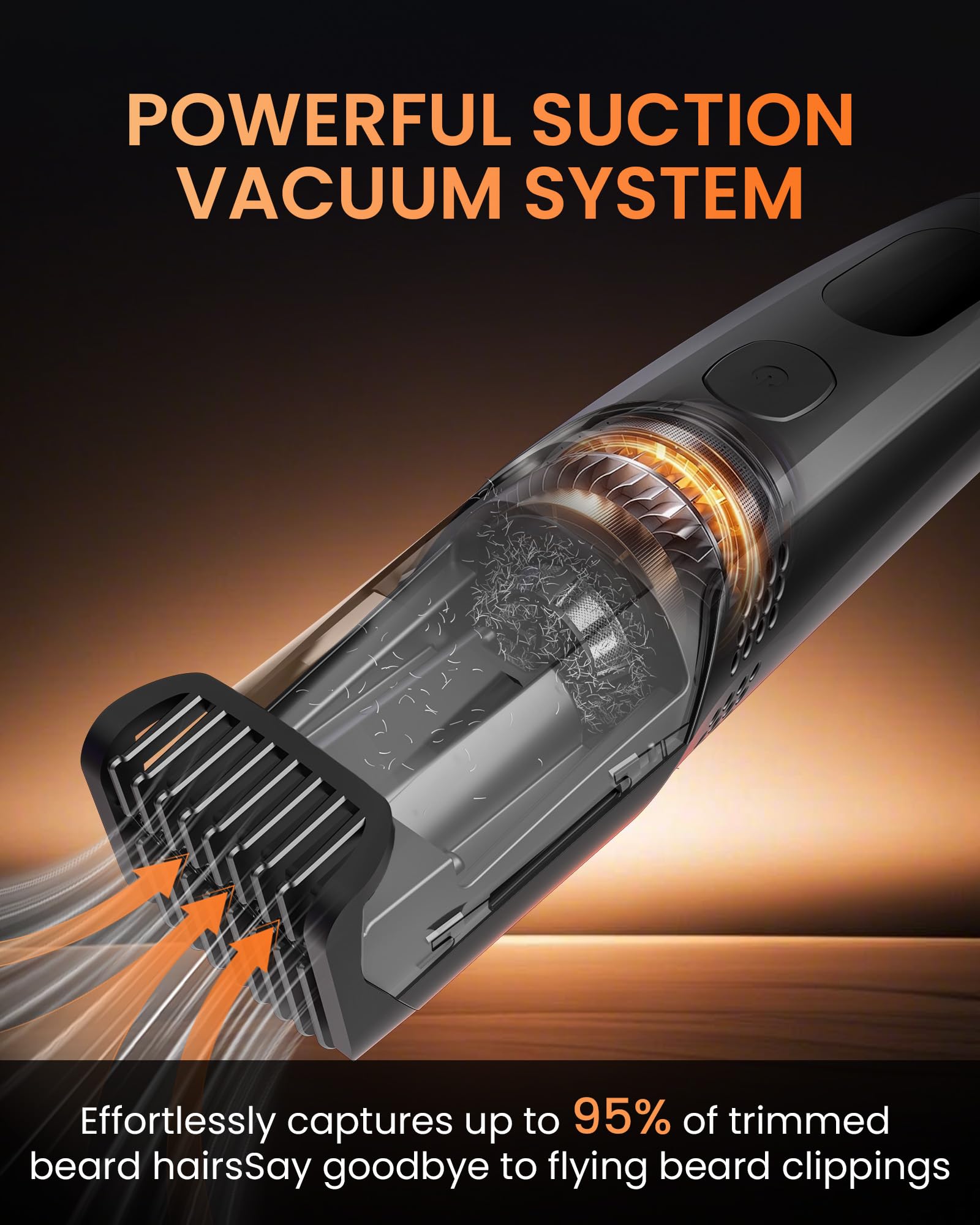 Kurtmark Vacuum captures hair during operation for a cleaner sink.