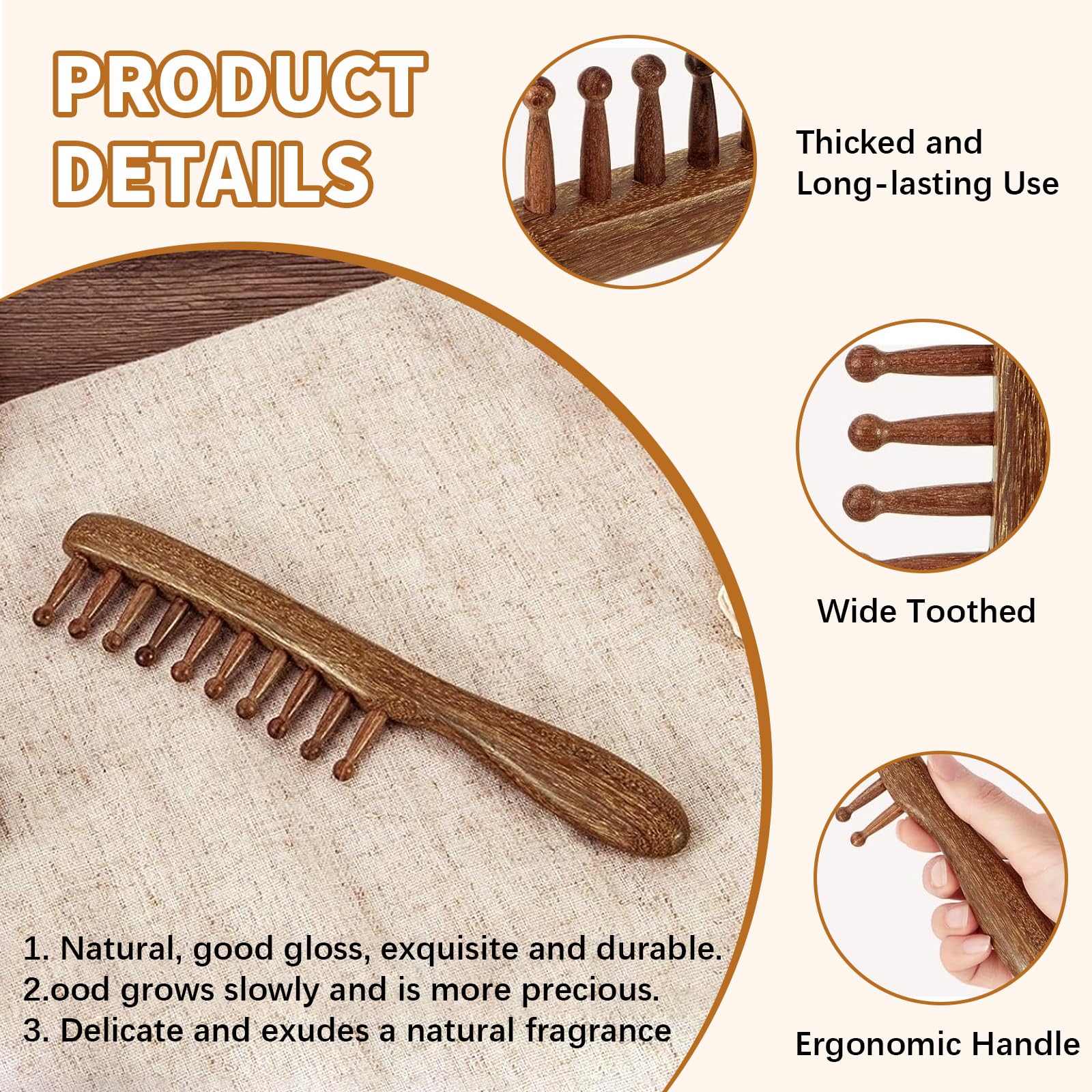 KURTOPLLY loc brush teeth close-up shows rounded teeth for gentle scalp massage