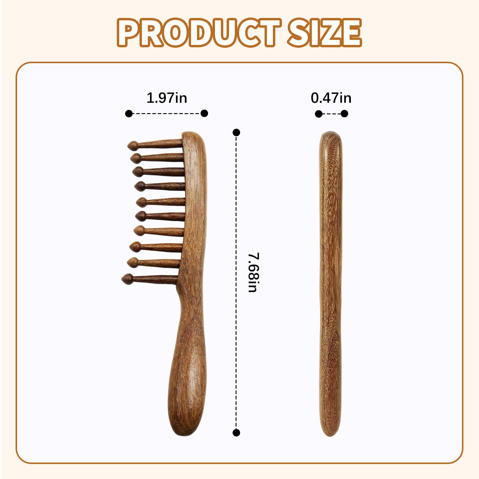 KURTOPLLY sandalwood massage handle close-up showcases ergonomic grip for fatigue-free use