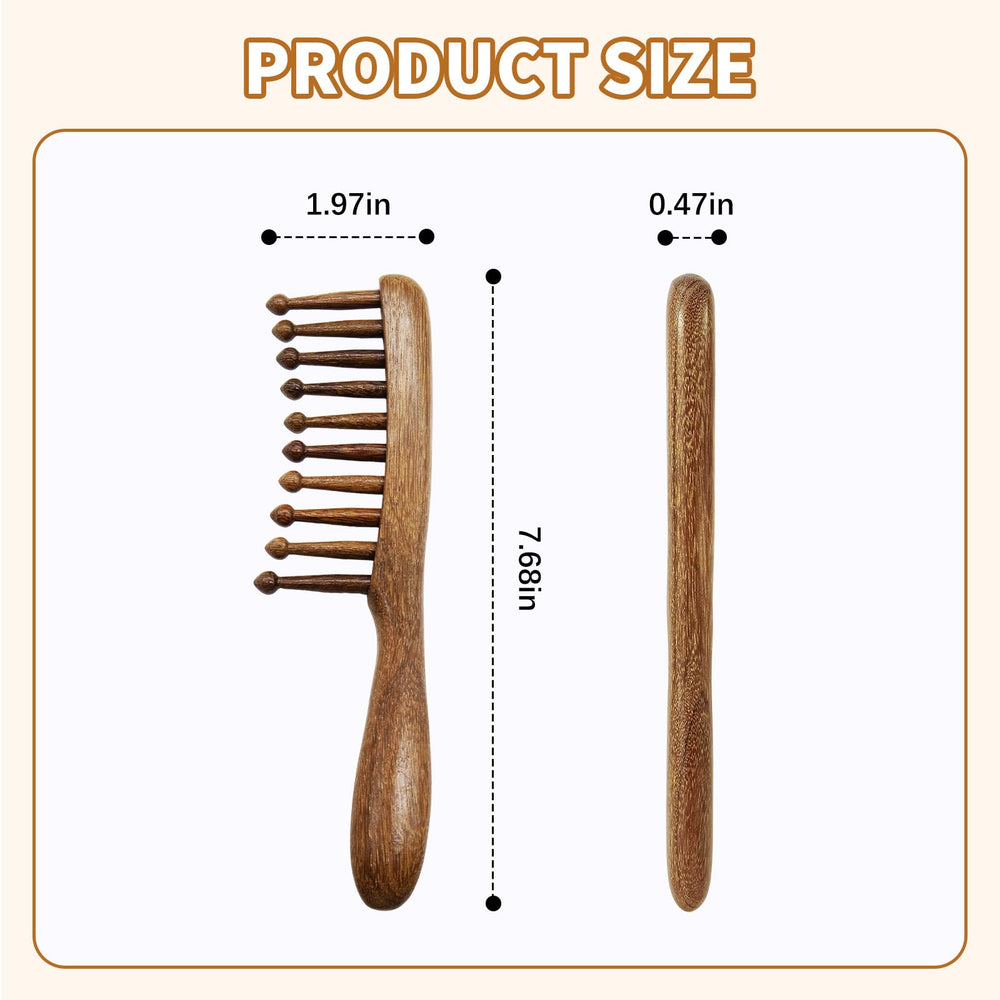 KURTOPLLY sandalwood massage handle close-up showcases ergonomic grip for fatigue-free use