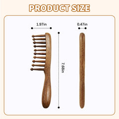 KURTOPLLY sandalwood massage handle close-up showcases ergonomic grip for fatigue-free use