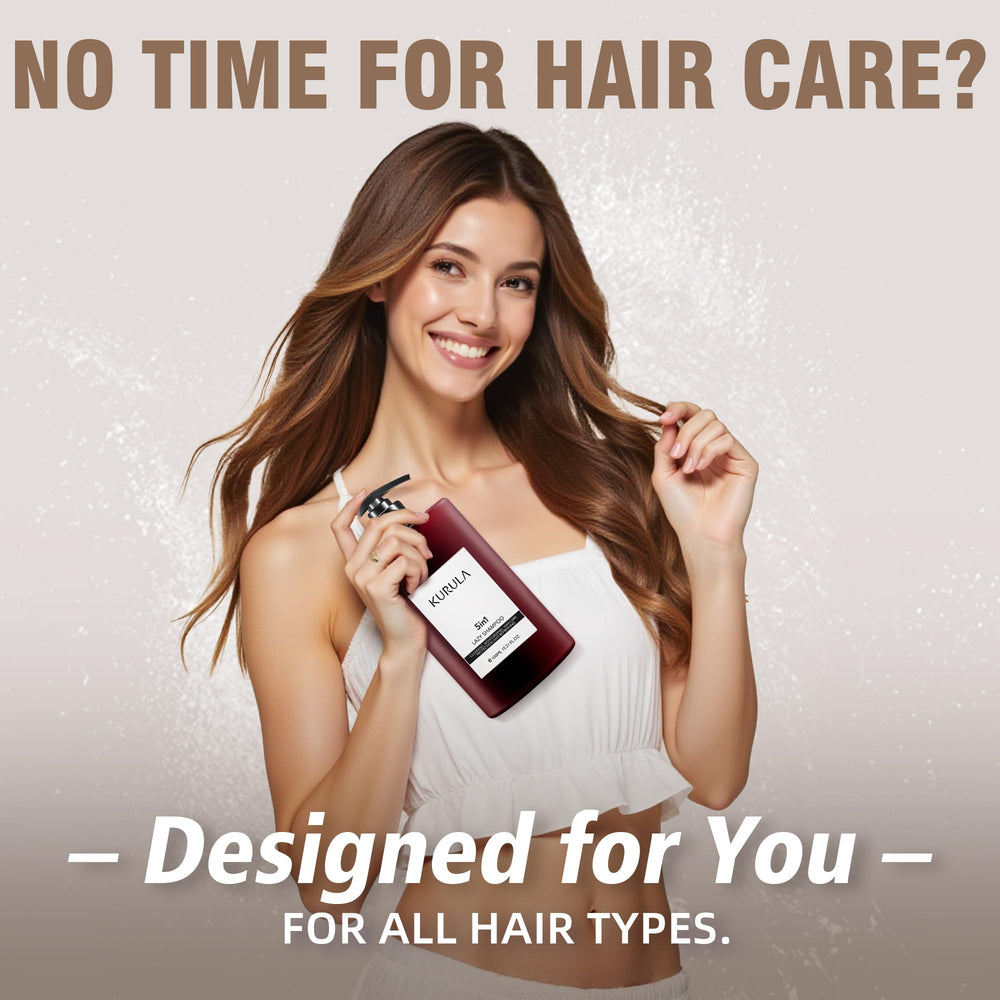 Kurula Shampoo bottle open reveals cleansing and nourishing action for everyday hair care.