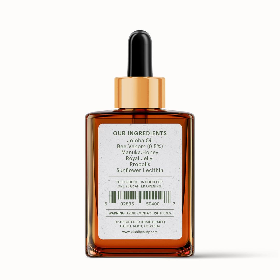 KUSHI Bee Venom Serum small-batch production signals quality.