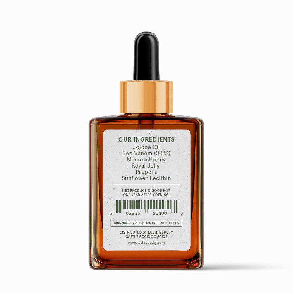 KUSHI Bee Venom Serum small-batch production signals quality.