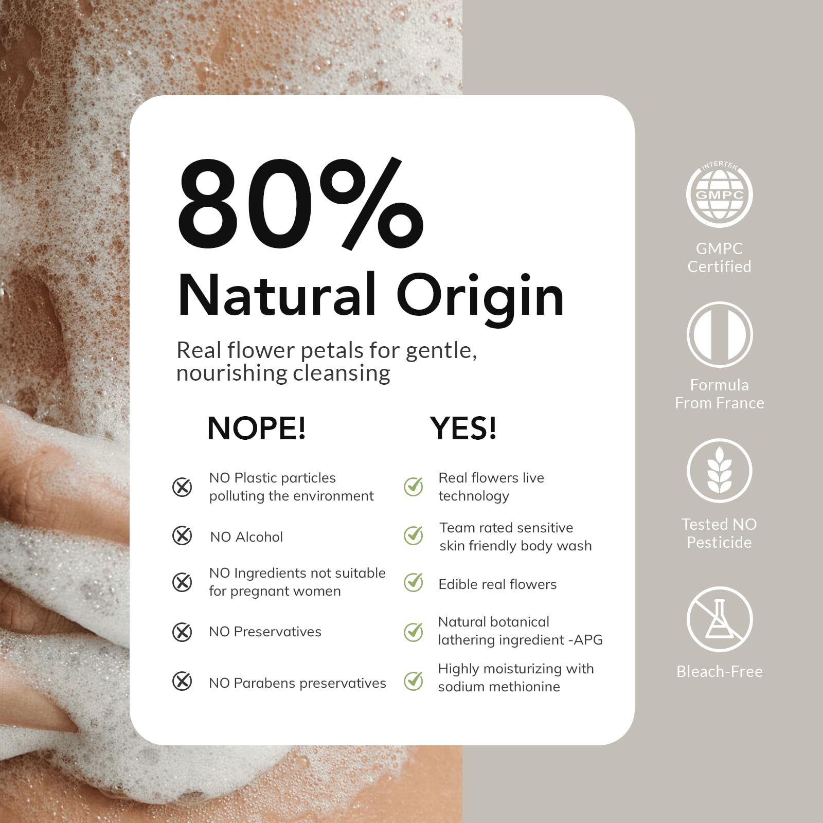 Kustie daily-use sensitive skin close-up demonstrates gentle, dermatologist-tested care.