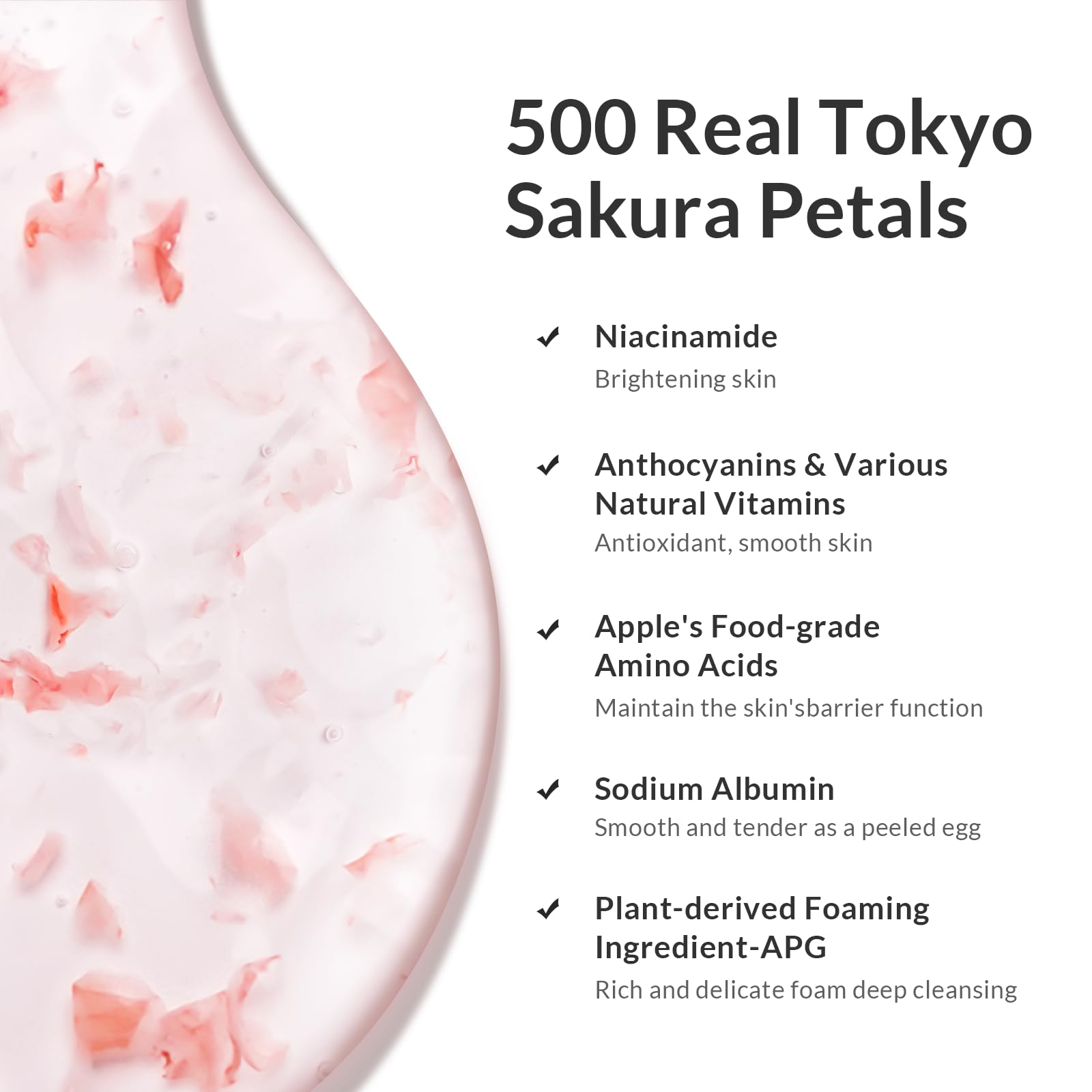 Kustie real sakura extract bottle highlights premium ingredients for antioxidant-friendly skincare.