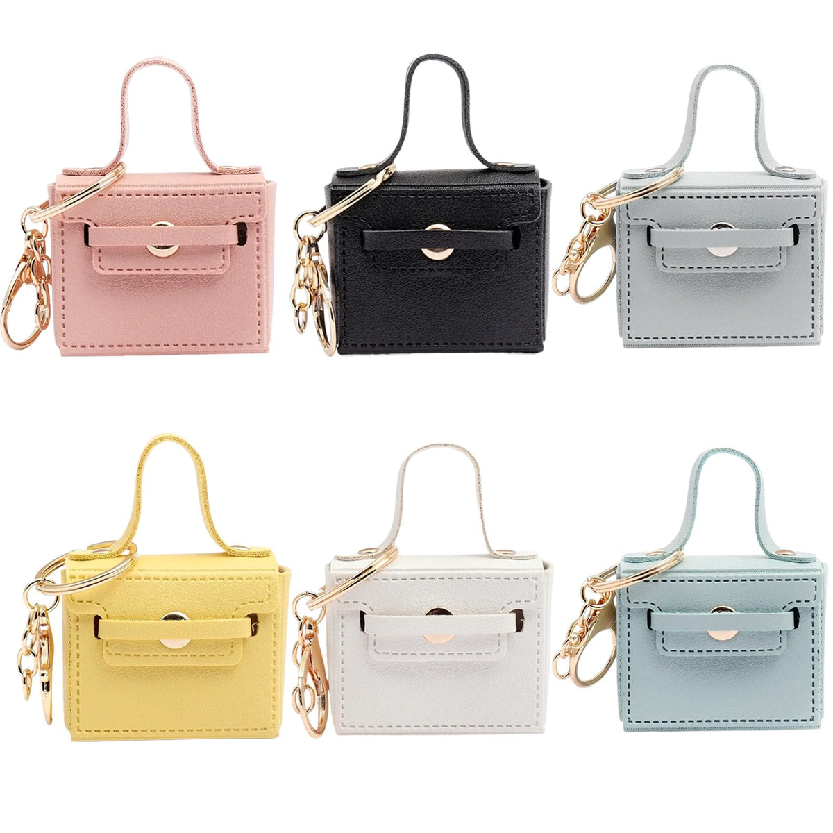 KuuGuu llavero-mochila mini negro, práctico para llaves y cosméticos pequeños.