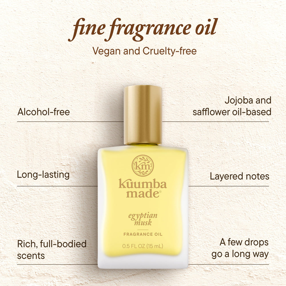 Kuumba Made Egyptian Musk apply-drops proves a few drops deliver long-lasting scent.