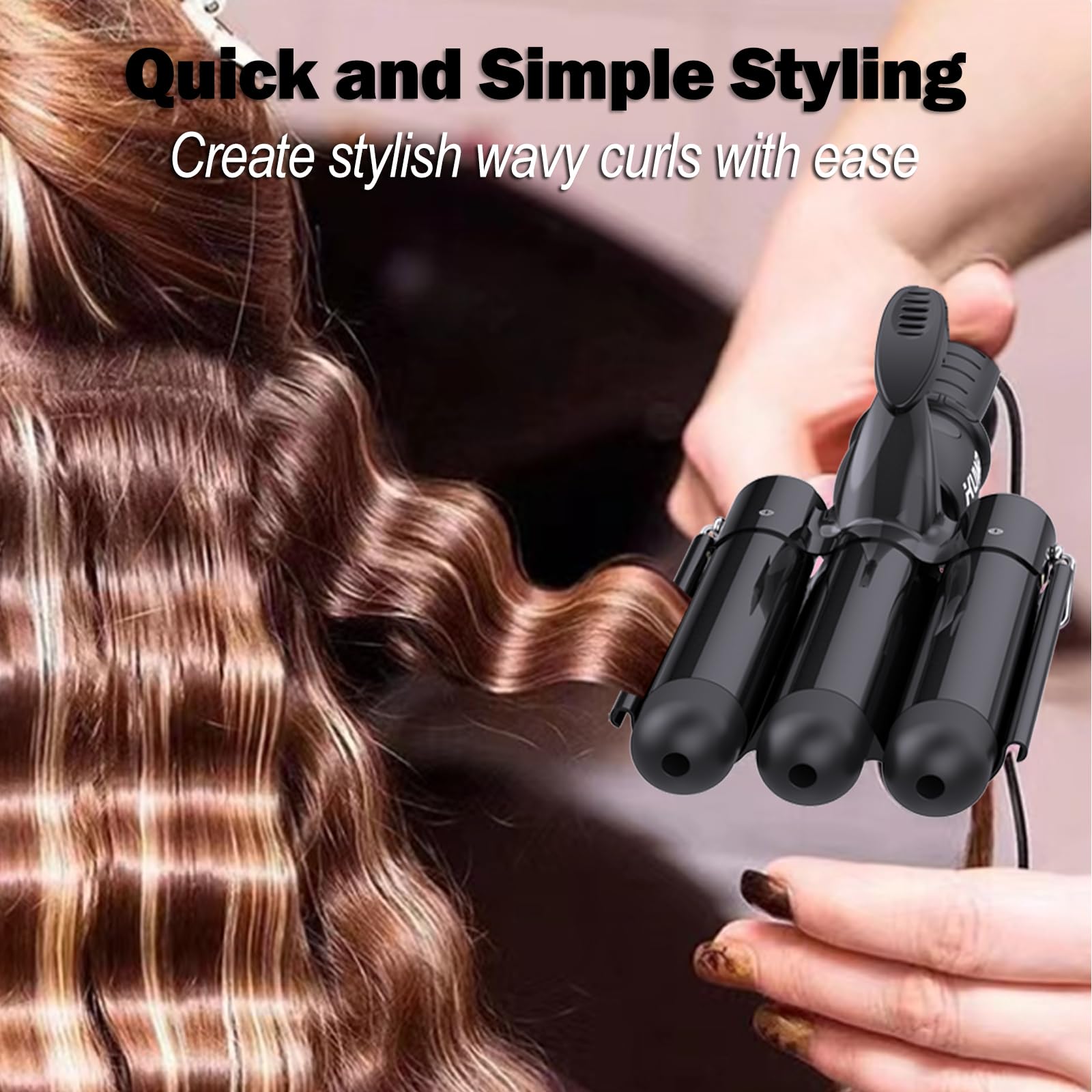 kuwa crimper hair tool LCD display shows precise temperature