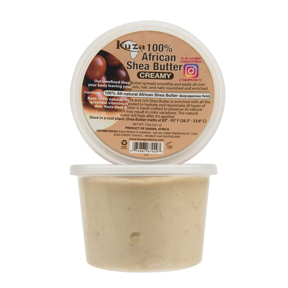 Kuza Shea Butter application on hands demonstrates smooth skin and nails