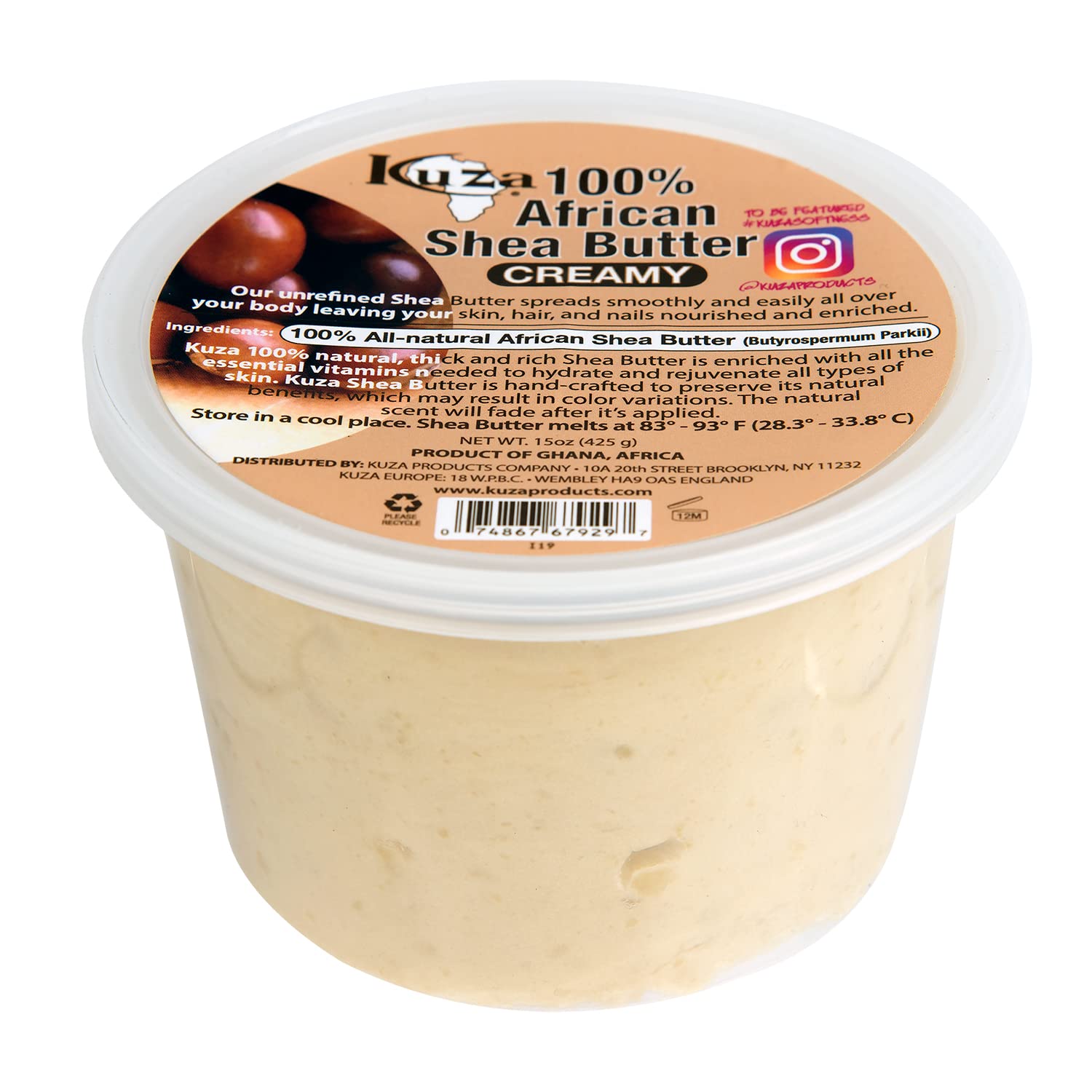 Kuza Shea Butter Borututu jar closeup, deeply moisturizing for skin